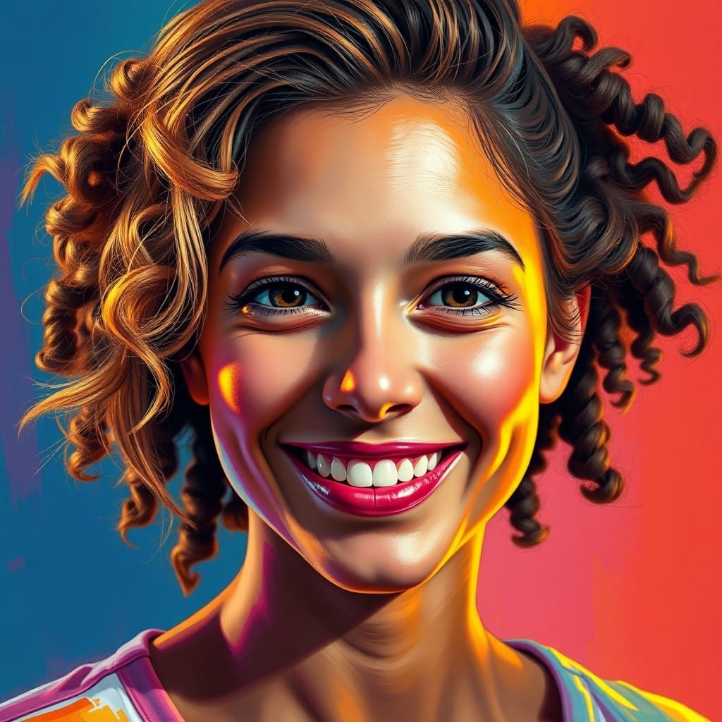Hyperrealistic Portrait with Dramatic Lighting and Color