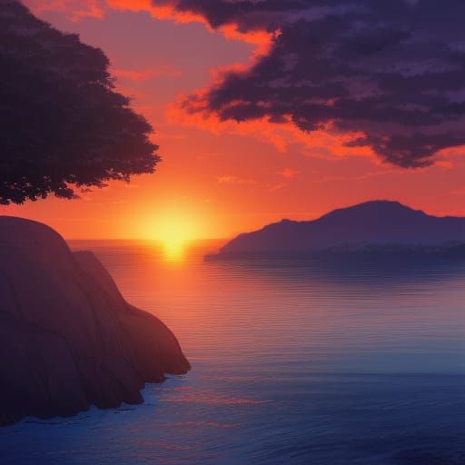 Sunset over the bay