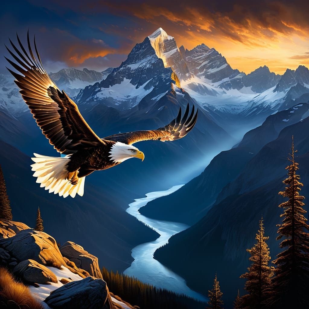 A breathtaking view of a snow-capped mountain range at sunri...