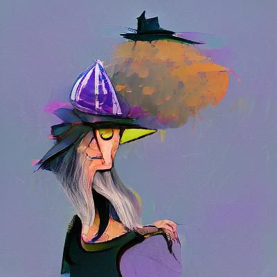 mean old witch with a hat