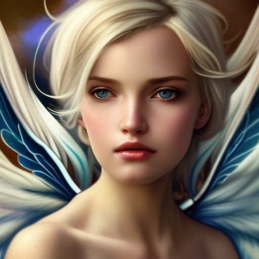 Beautiful Cloud Fairy Portrait in Hyperdetailed Style