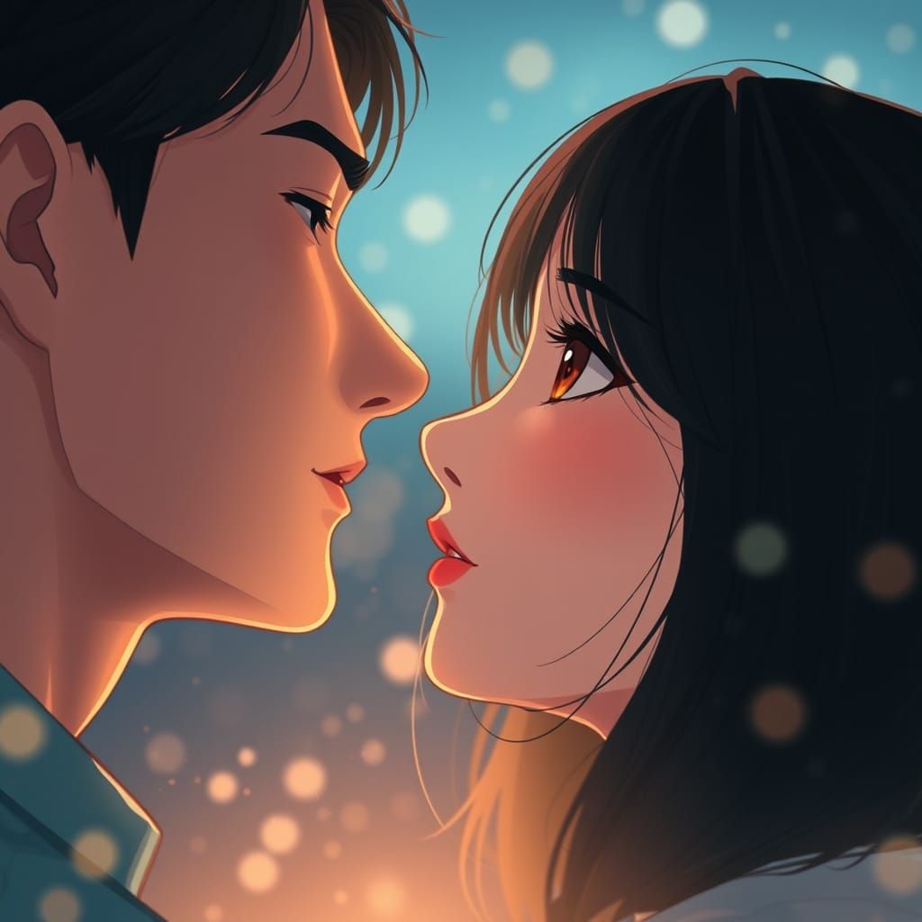 Romantic Moment in Enchanted Evening Light