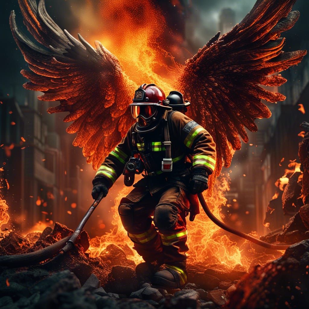 firefighter angel   by @fluttering-hummingbird