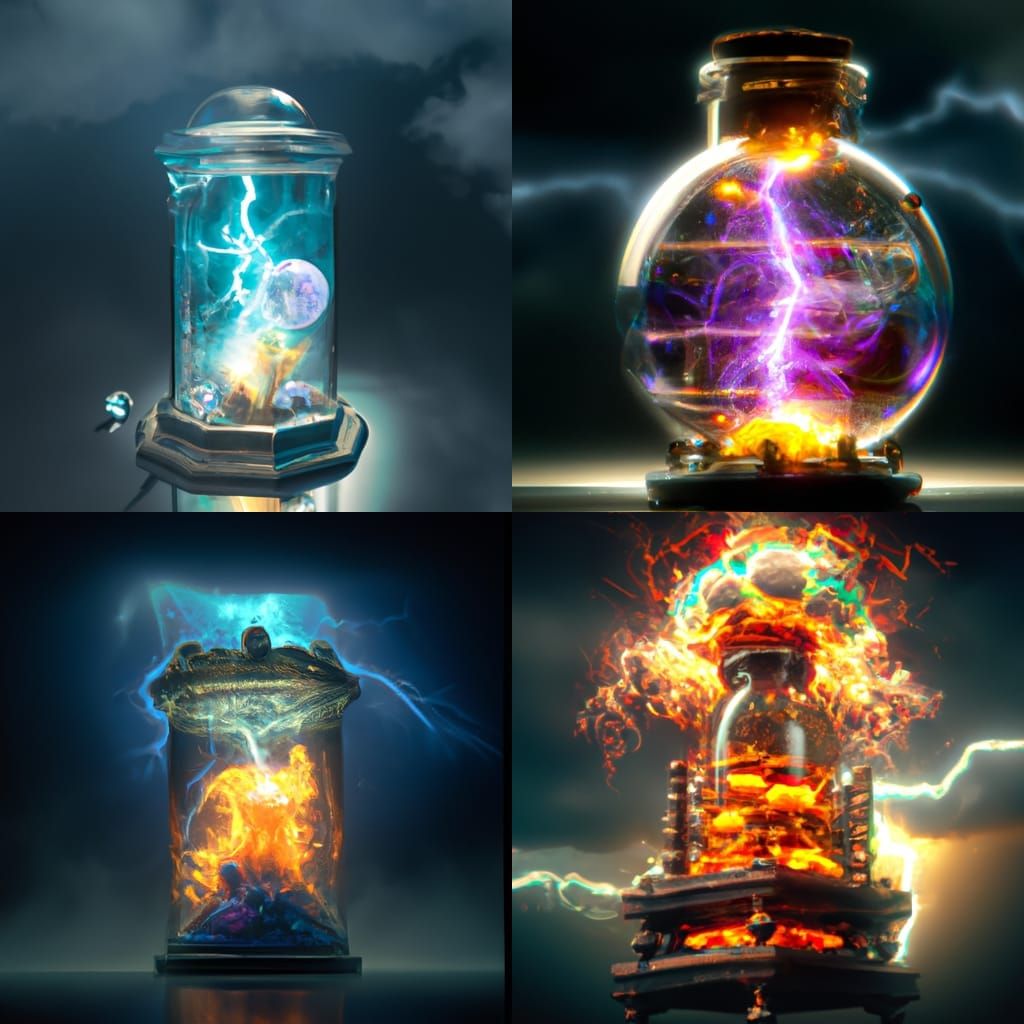 Electrical storm exploding trapped inside a vial epic hdr atmospheric ...