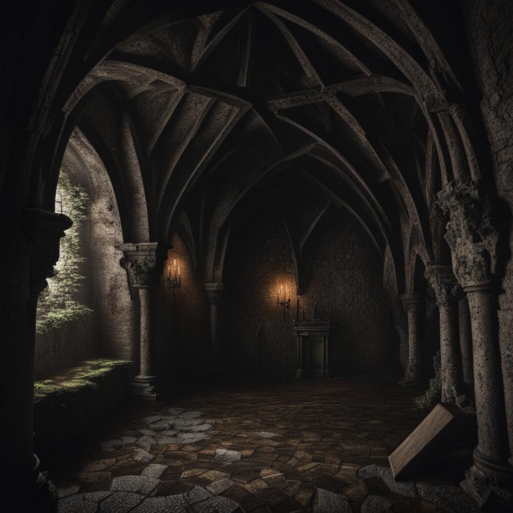 dark damp medieval lair  by @Sophia