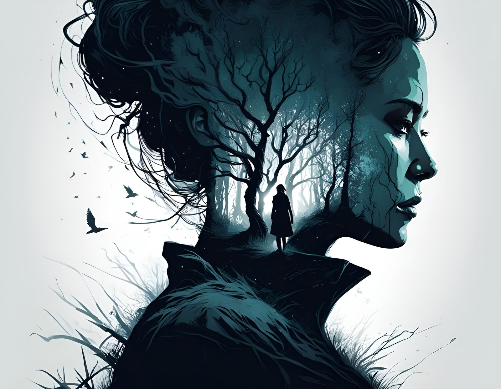 Mysterious silhouette woman  by @alan turnup