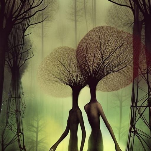 Trees night promenade