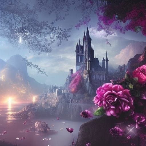 Magic sparkling twinkling potion roses