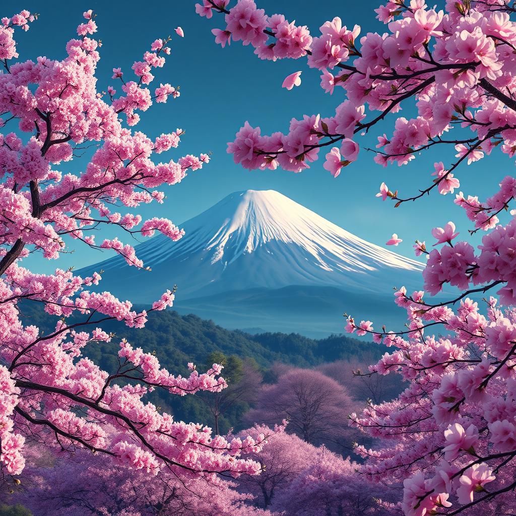 Cherry blossoms in bloom, Mount Fuji   by @Anna Kendrick fan