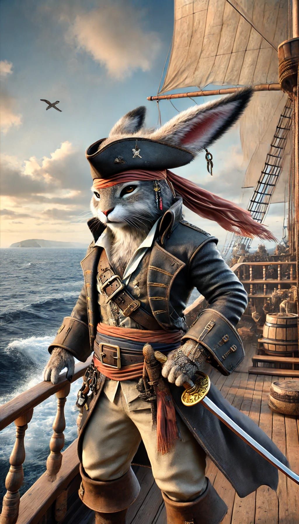 The Harengon Pirate: Sea's Bold Buccaneer