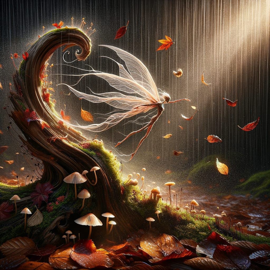 Autumn Leaves A nascent wind sprite  by @Gettafix