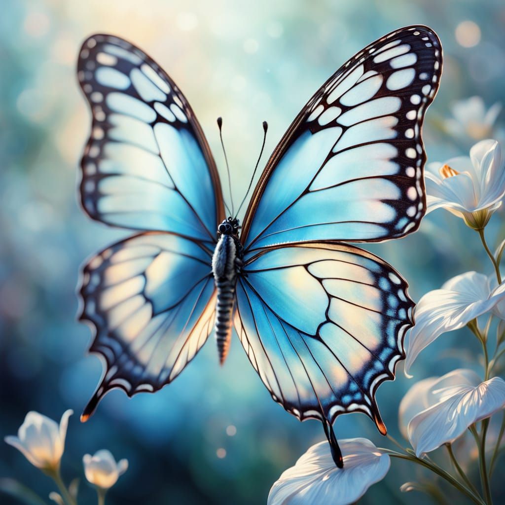 Blue butterfly  by @Moonwolf