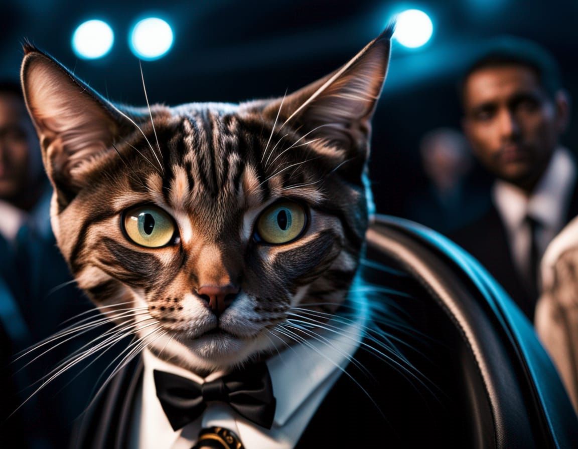 fancy cat juror at a fashion show.