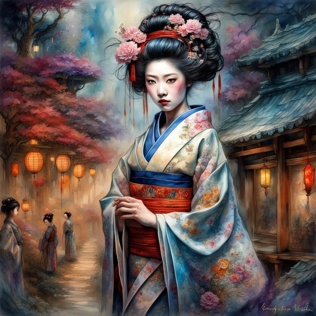 Traditional Geisha - AI Generated Artwork - NightCafe Creator