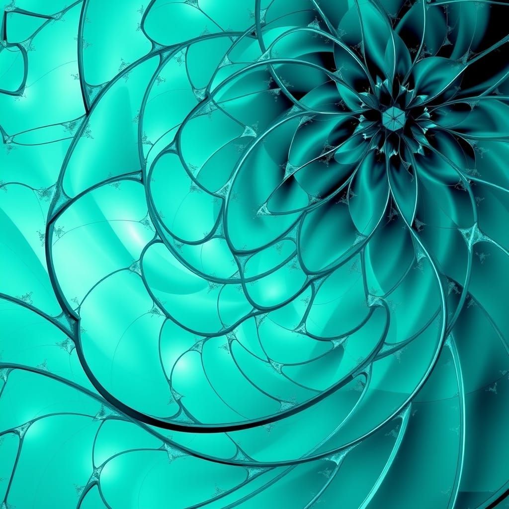 Abstract designs that play with the many shades of turquoise. intricate details, HDR, beautifully shot, ...  by @Michele32720