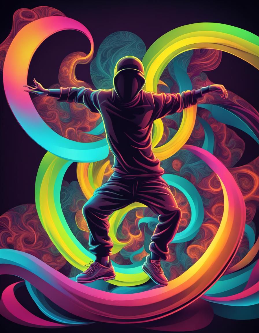 Neon breakdancer