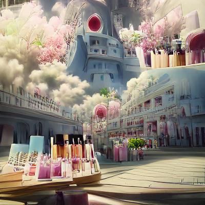 "Perfume Palace", beautiful cute matte painting