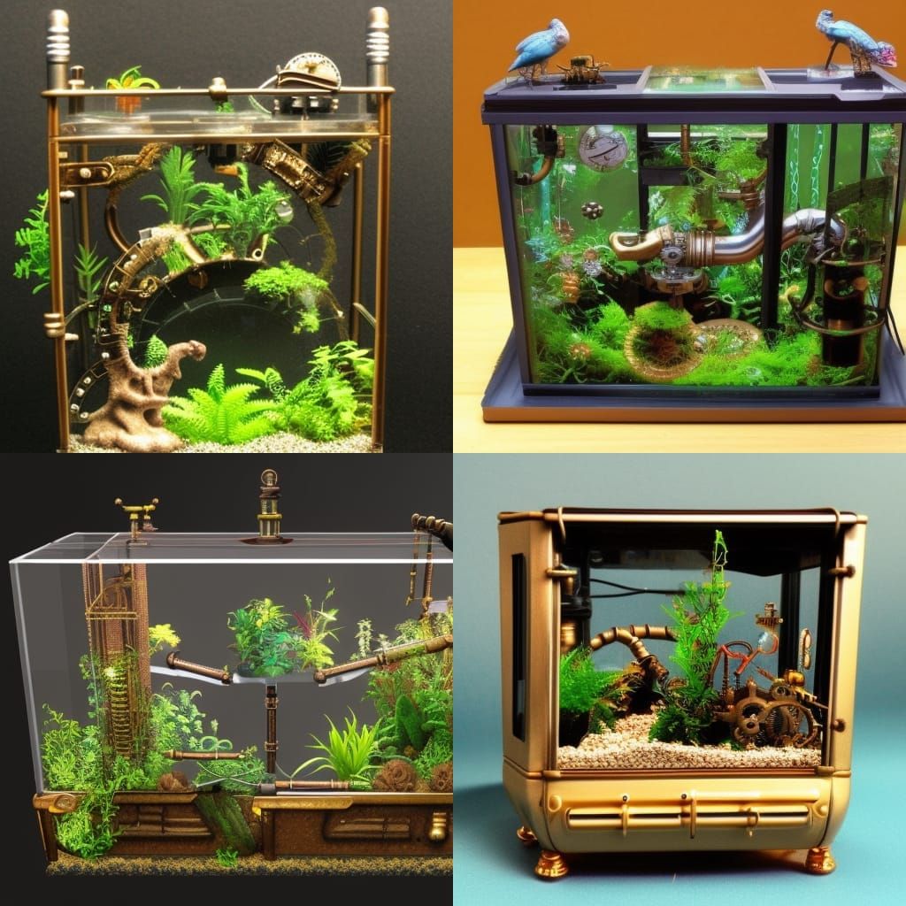 Tiny 3d steampunk vivarium AI Generated Artwork NightCafe Creator
