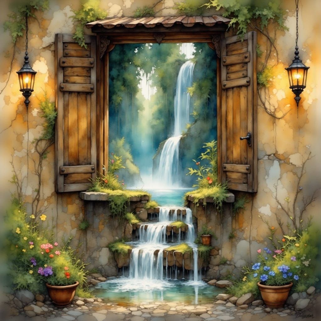 <lora:Flux - Painterly:1.0> An oil painting of a A quaint, old-world town house with a rustic, weathered ...  by @Simon