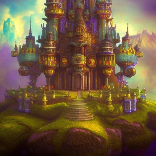 Psychedelic fantasy castle