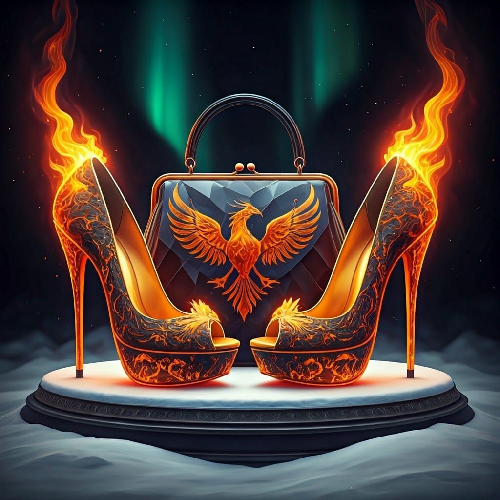 Phoenix Fire Heels and Bag