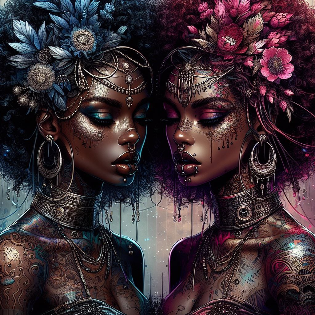 The Twin Goddesses - AI Generated Artwork - NightCafe Creator