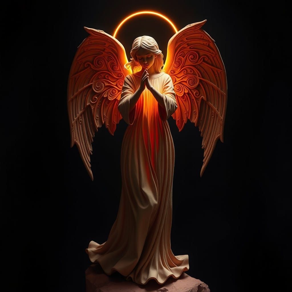 An angel made of terracotta clay  by @axelb