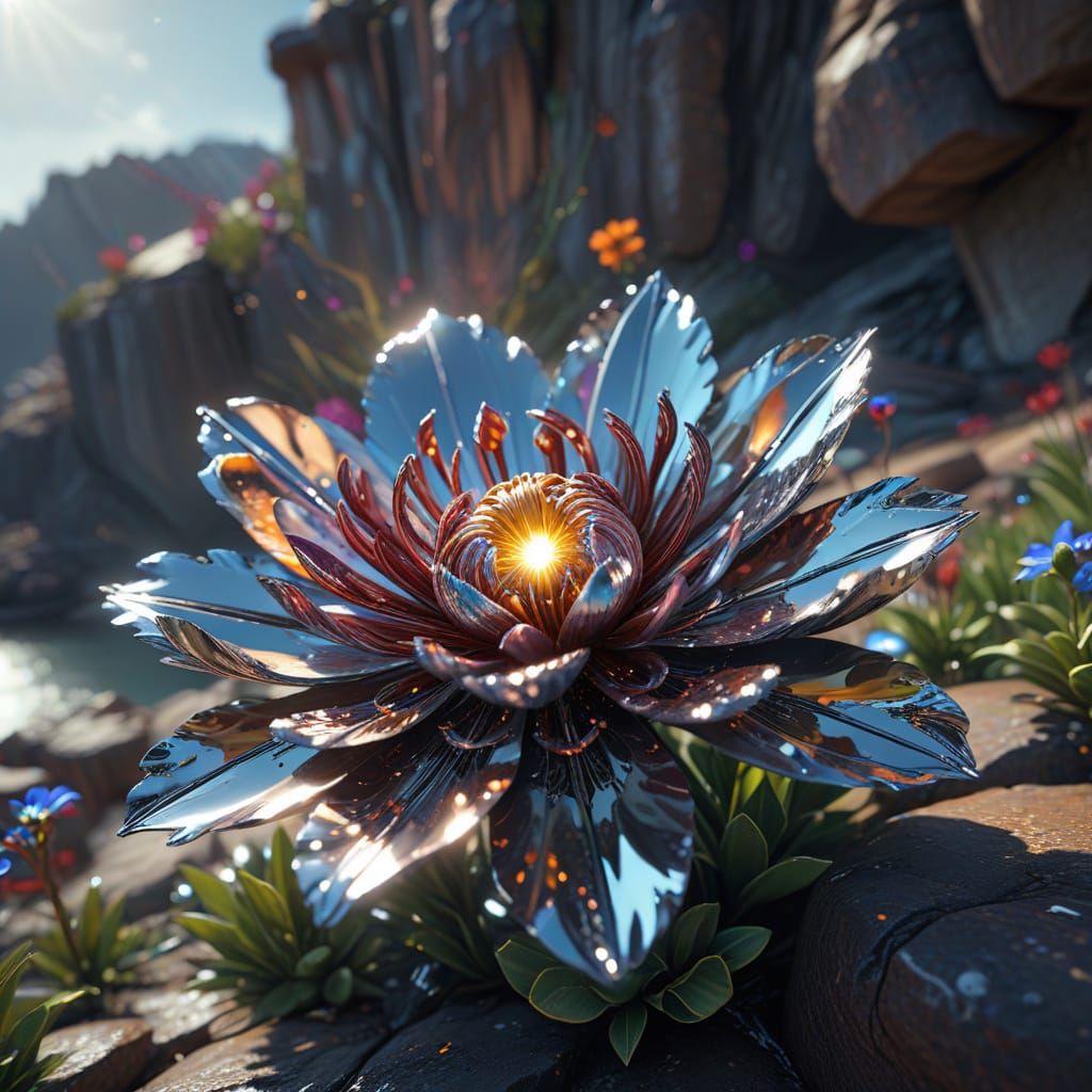 Chrome Flower  by @Soynuts