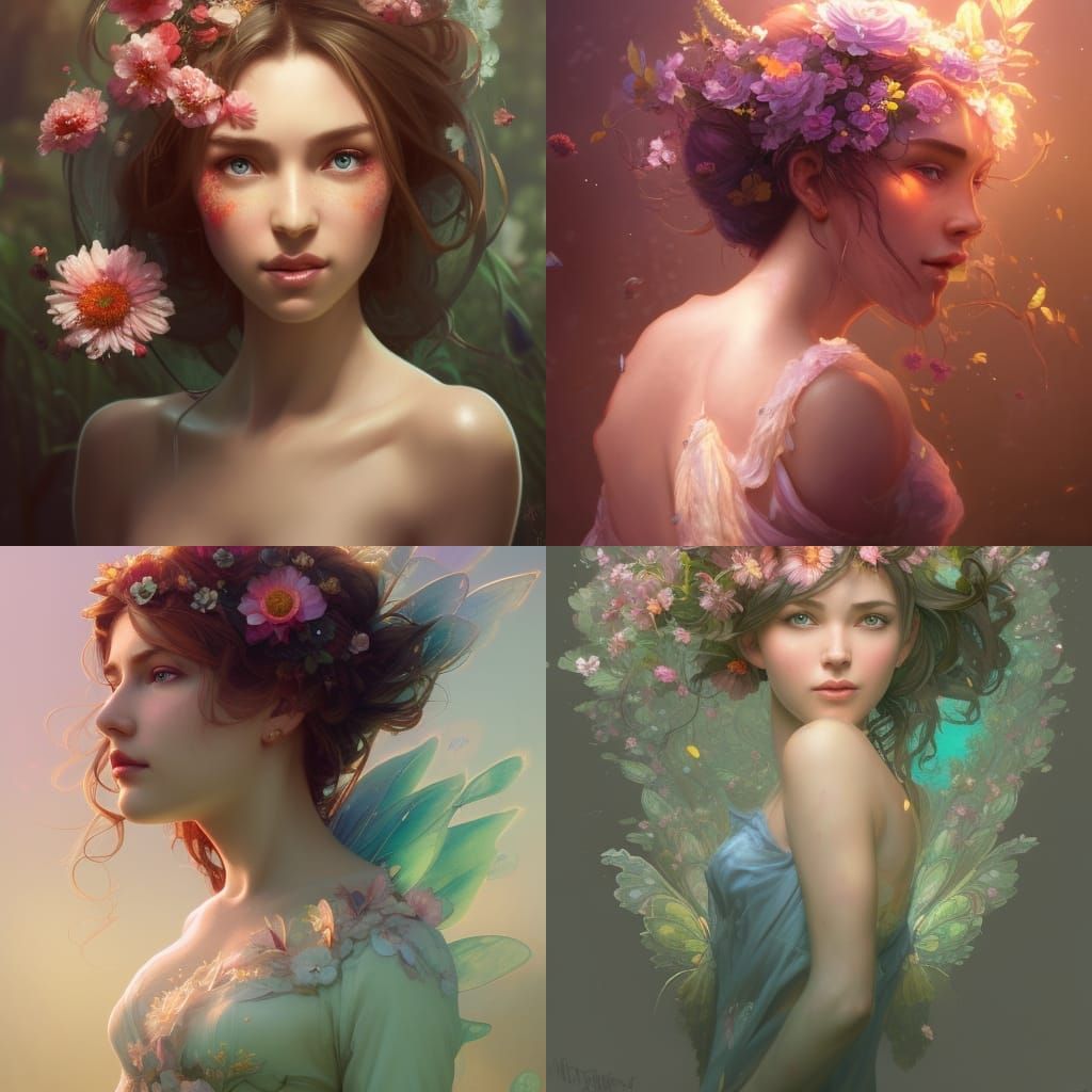 Flower Faeries - AI Generated Artwork - NightCafe Creator