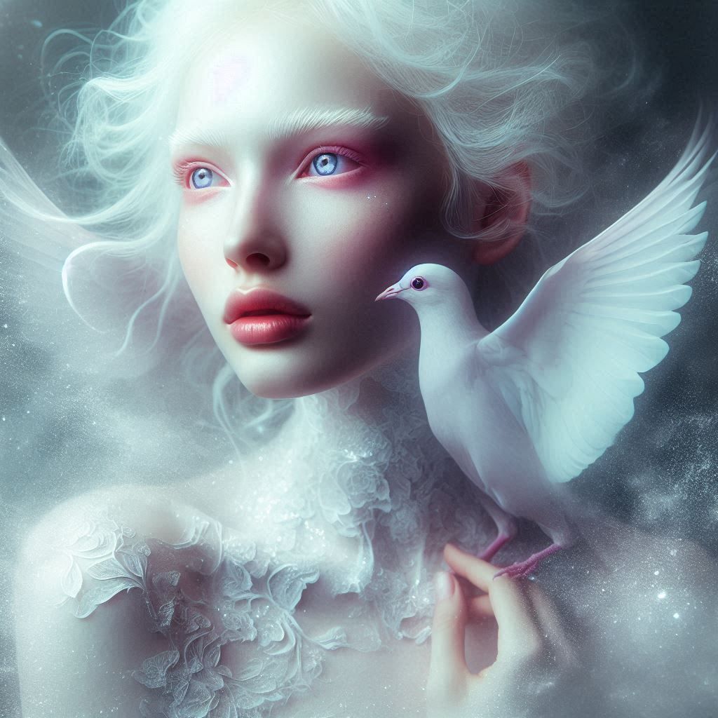 Portrait of a beautiful Albino woman