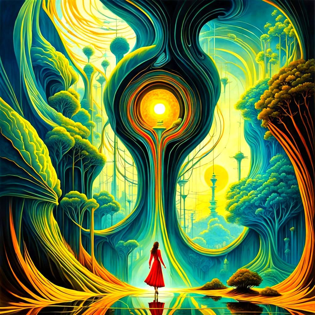 Surrealistic Dreamscape in Vibrant Colors