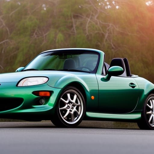 2001 Mazda Miata, dark green,  hyperdetailed