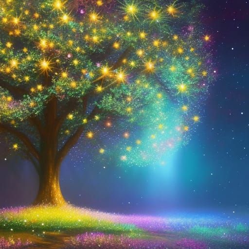 Glitter Tree AI Generated Artwork NightCafe Creator