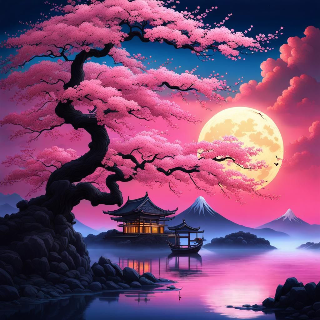 5 The Pink Nightfall! - AI Generated Artwork - NightCafe Creator