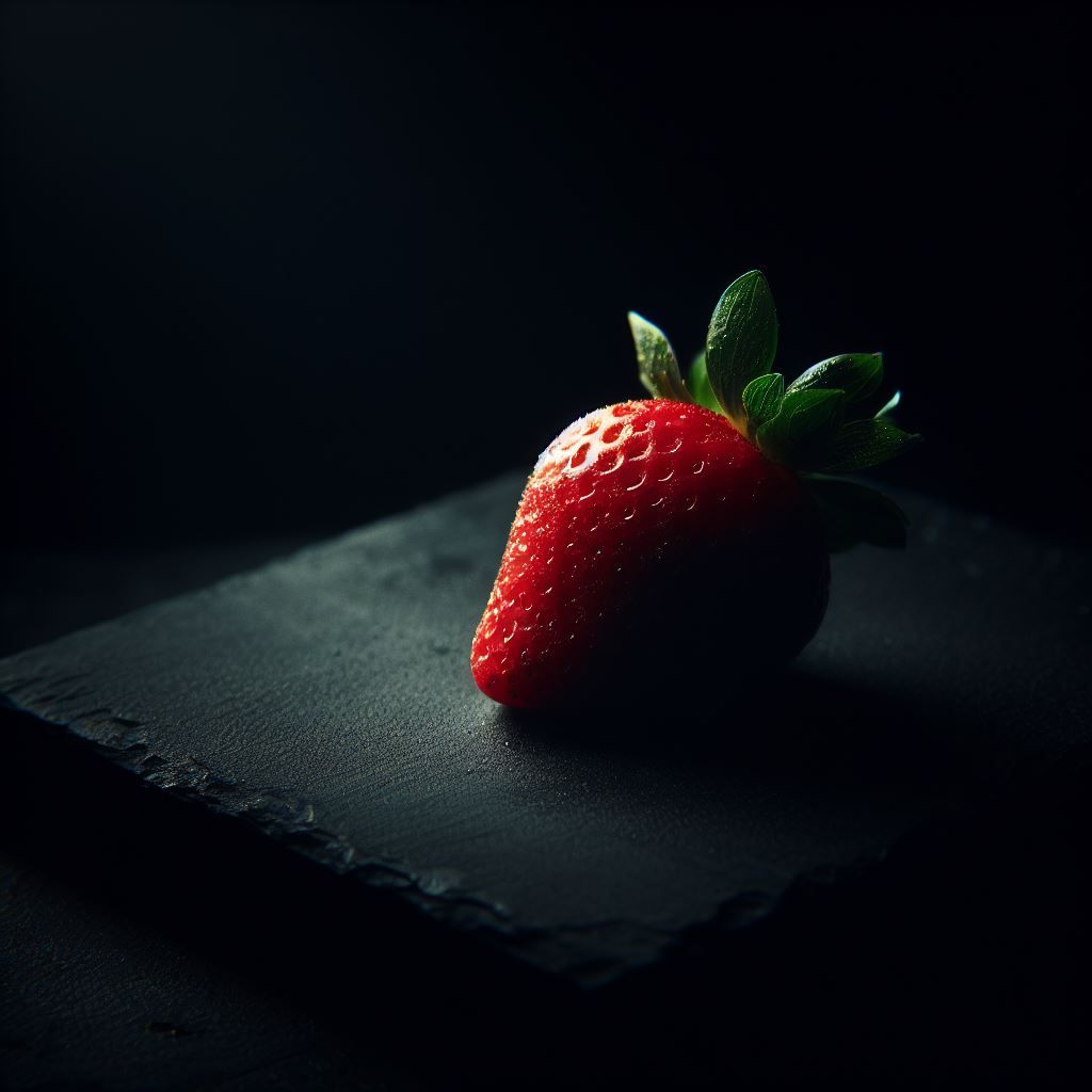Dark and moody strawberry