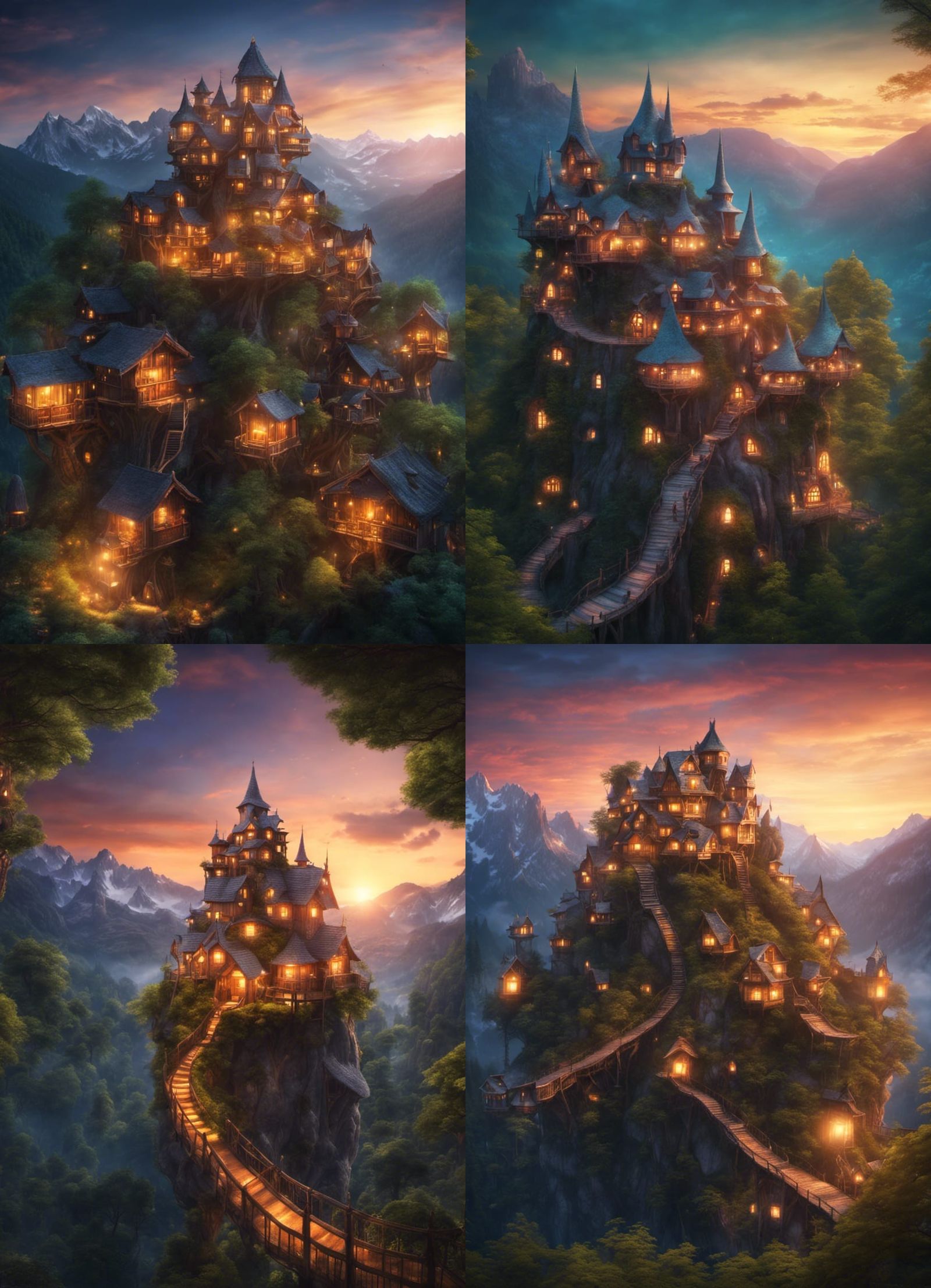 Fantasy castle in the mountains