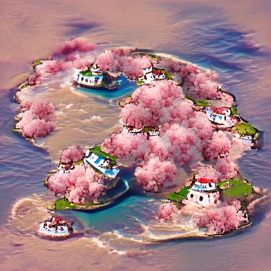 Cherry blossom island