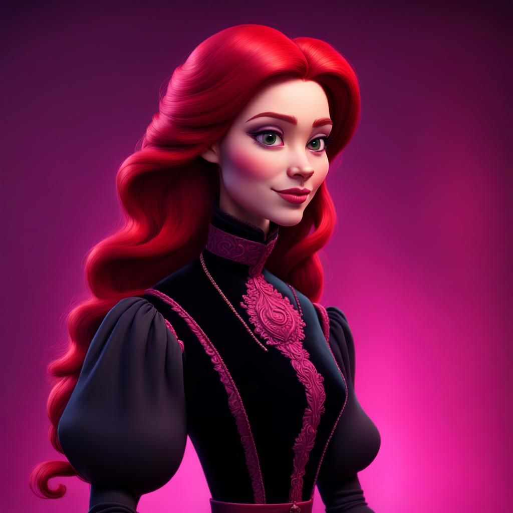 A portrait painting of a Victorian princess wearing a velvet...