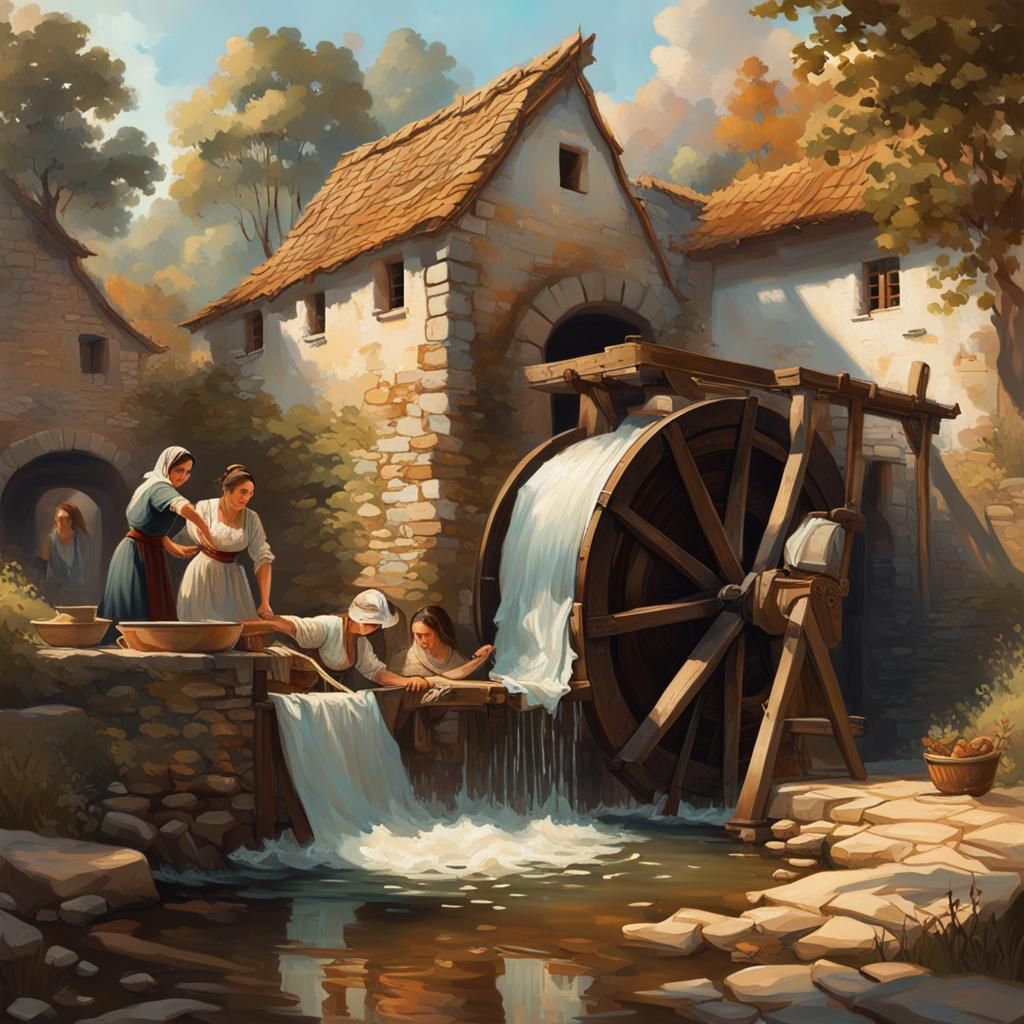 Women Washing Clothes At A Mill AI Generated Artwork NightCafe Creator   4v8kyal6MLnxRutGMhU7  1  Vdhw2 