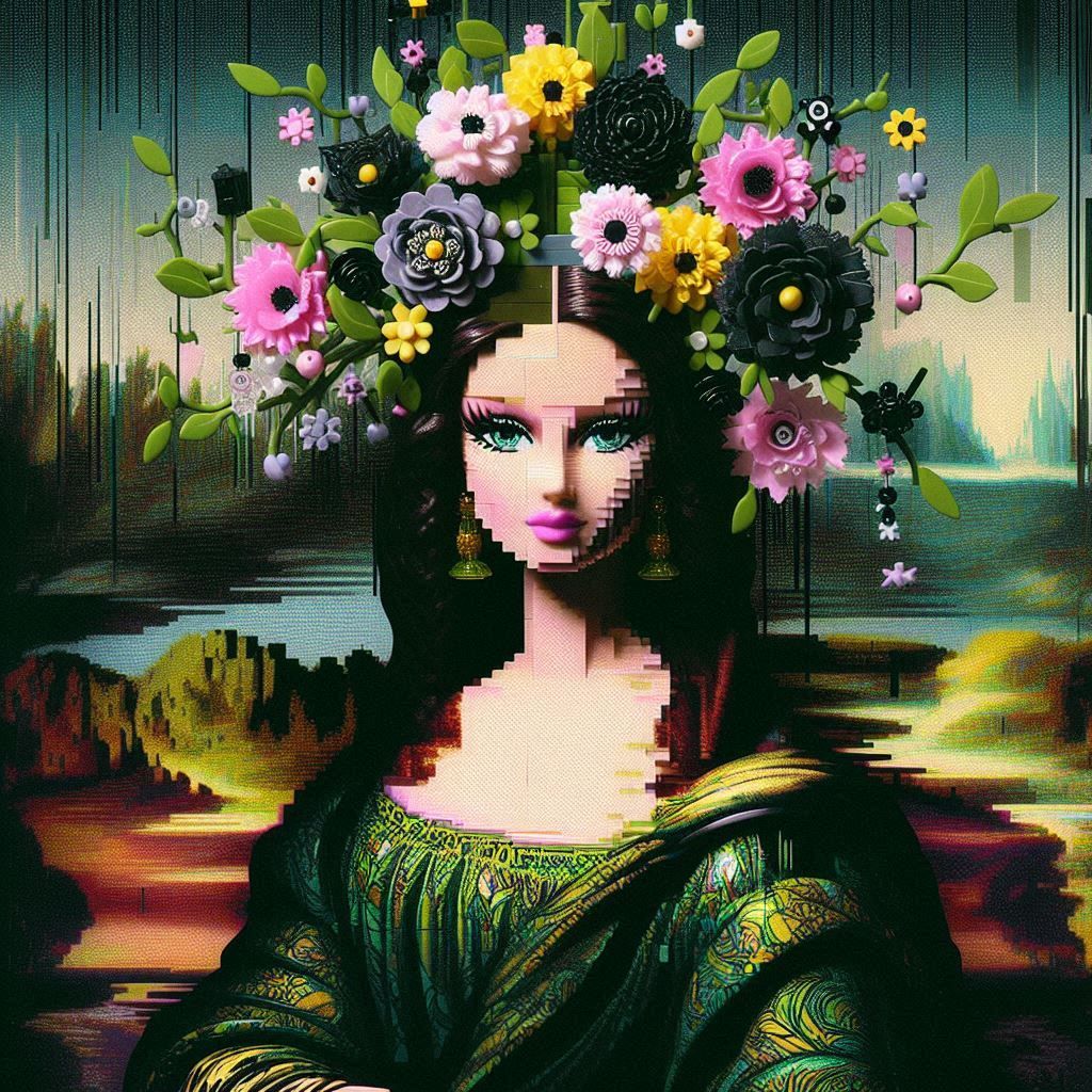 Barbie as Mona Lisa - Lego Art