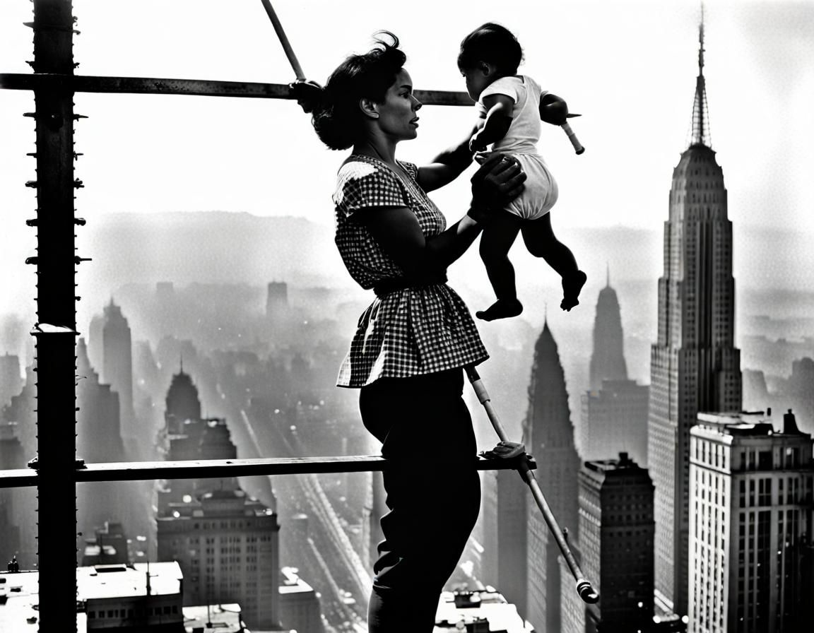 Working Class Mother with her baby