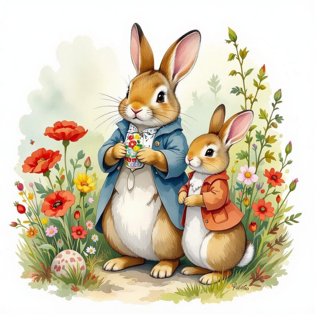 Enchanted Forest Scene in Whimsical Naturalistic Style