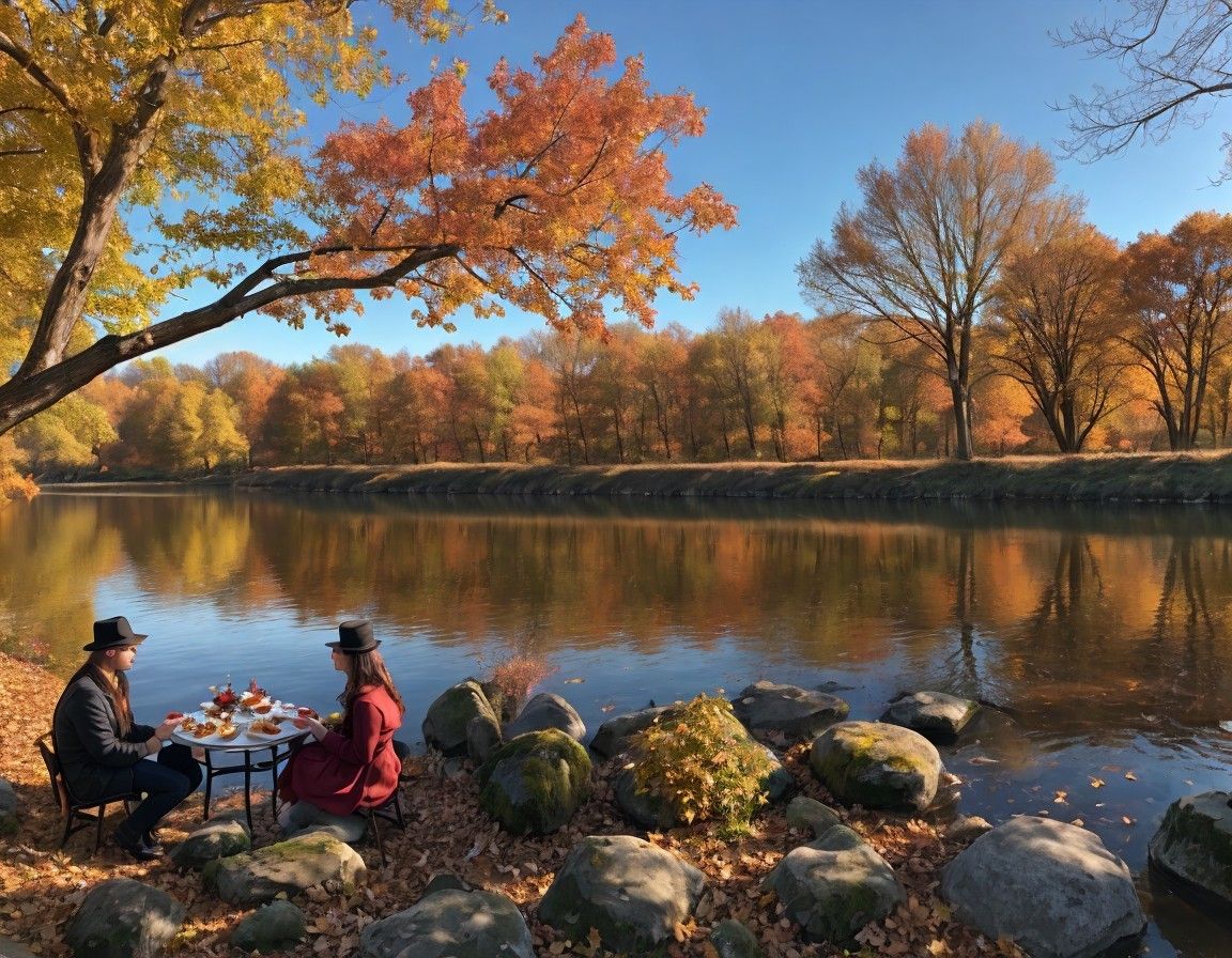 Autumn Serenity by the Riverbank