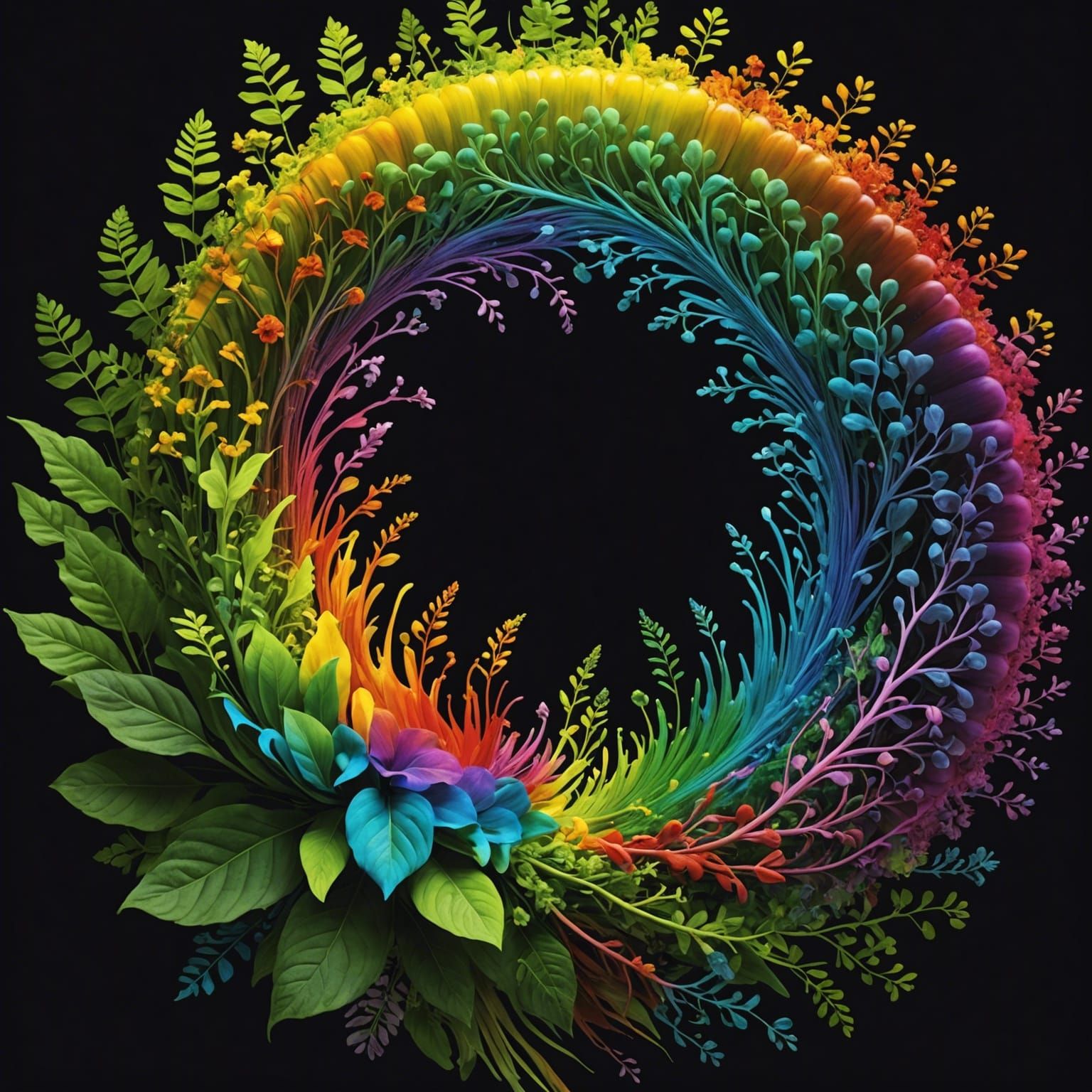 Bio Art Experimentation: Nature's Dance in Technological Harmony with rainbows  by @Just_Dutch_Kris