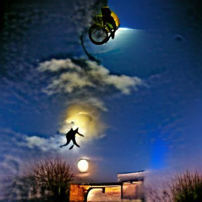 Mr Stu Lowe jumping over a moon