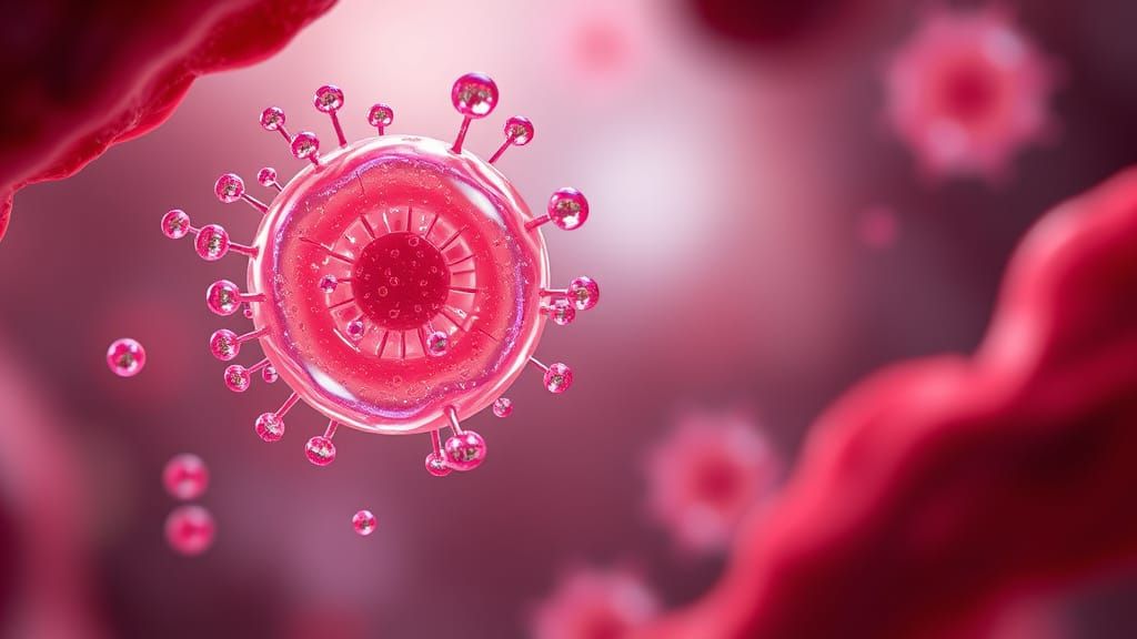 Surreal Medical Nanoparticles Navigate Crimson Red Blood Ves...