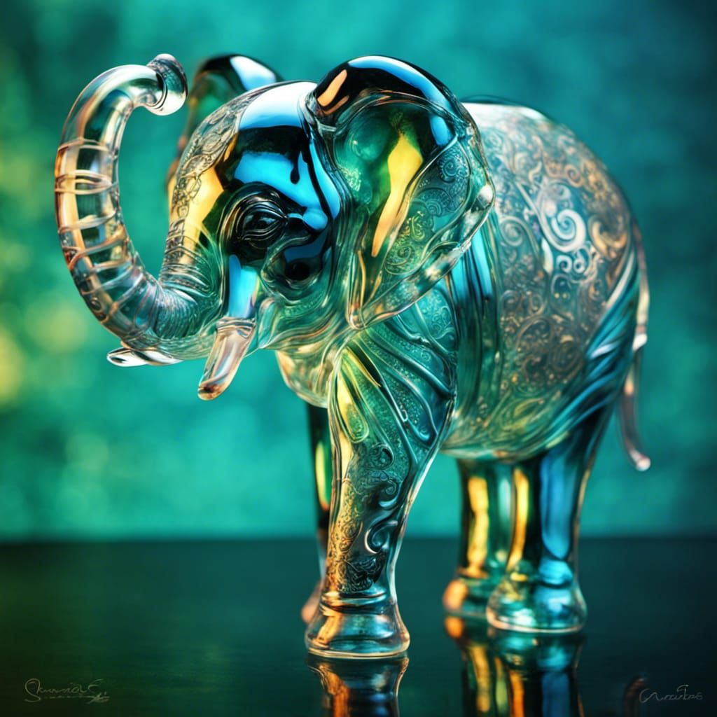 Glass Elephant AI Generated Artwork NightCafe Creator