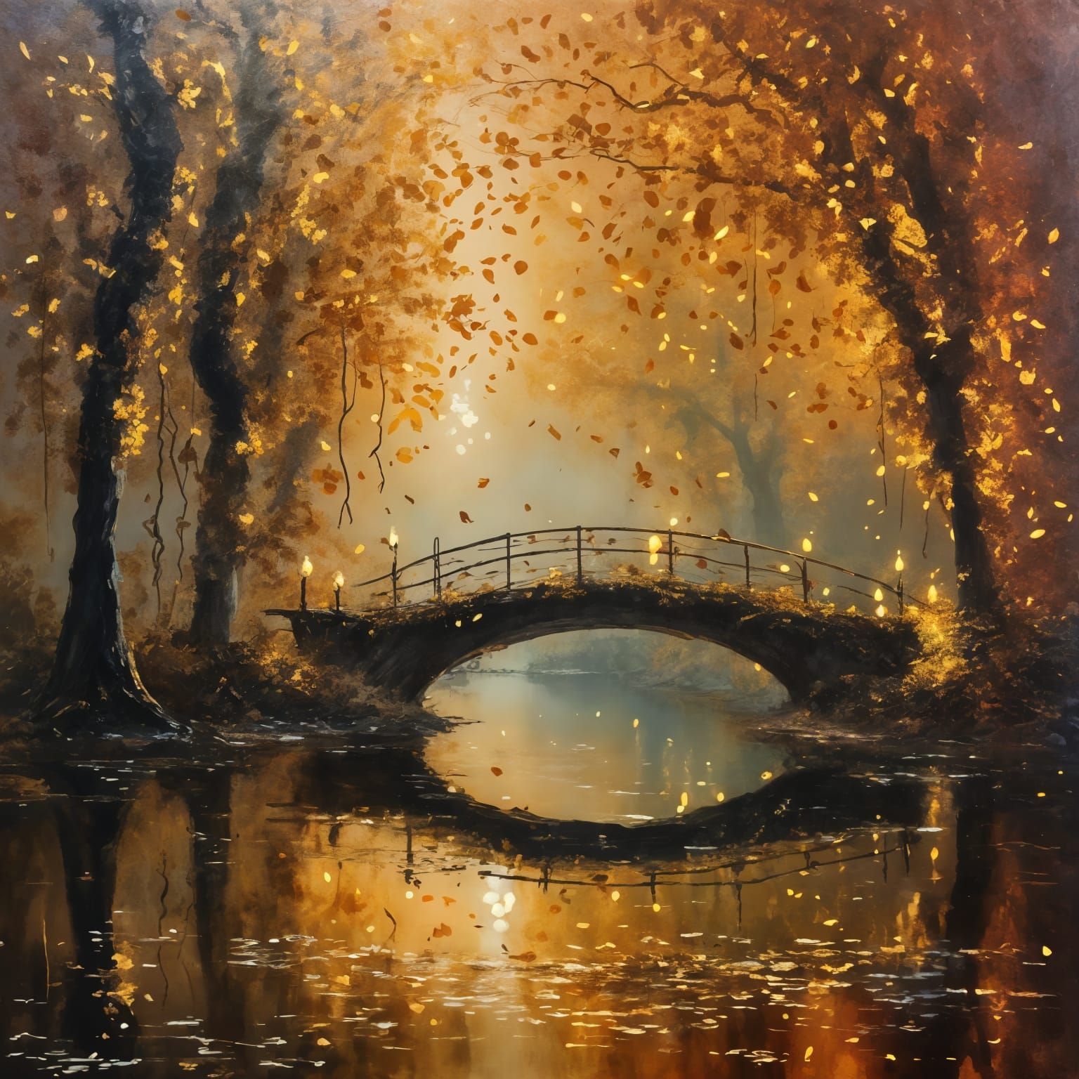 Une passerelle au dessus d'un etang  by @Monette77