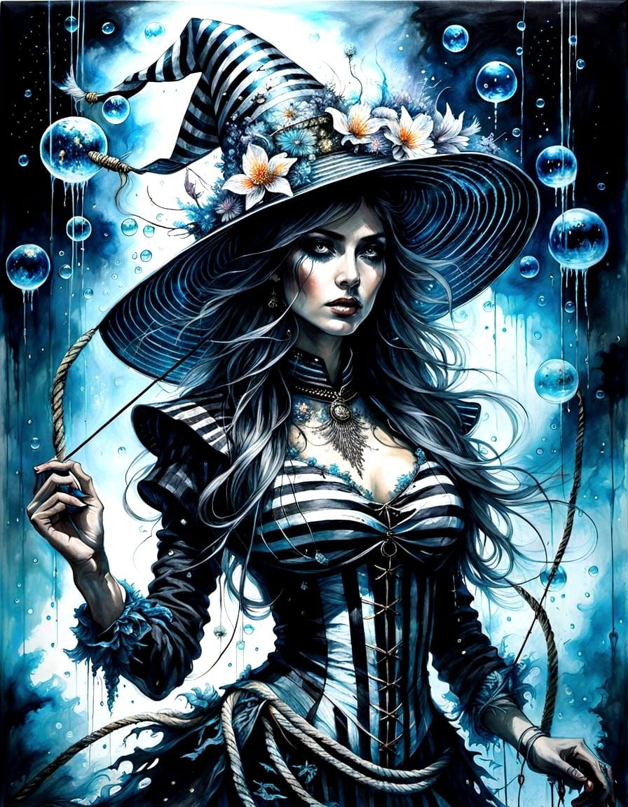 Starry Acrobat: A Dark Fantasy Art Masterpiece