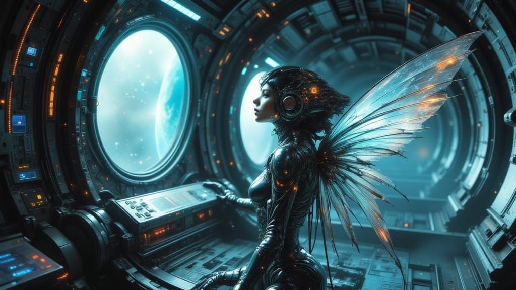 Techno-Fairies Explore Space   by @Indigo Moon